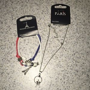 Paris themed bracelet and necklace